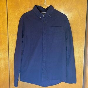 Men's Dark Purple Casual Button-Down Shirt Straight Fit 100% cotton